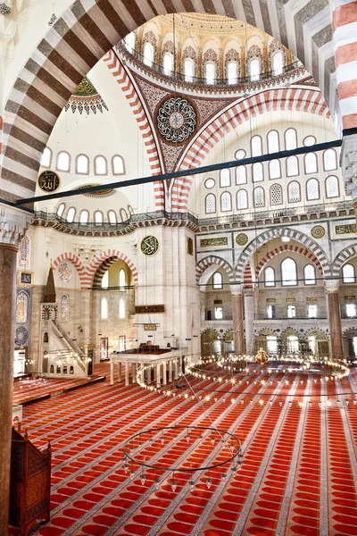 Mesquita Suleymaniye em Istambul Turquia - interior — Fotografia de Stock