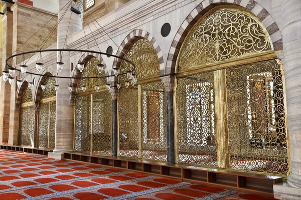 Mezquita Suleymaniye en Estambul Turquía - interior —  Fotos de Stock