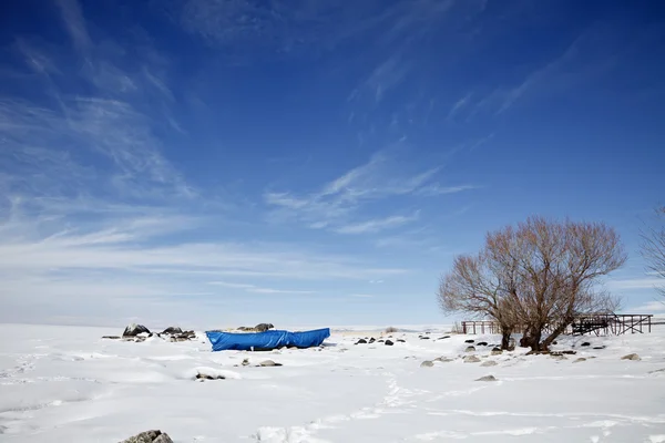 Lago congelato Cildir, Kars, Turchia — Foto Stock