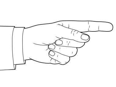 Hand sign with pointing finger. Vector. clipart