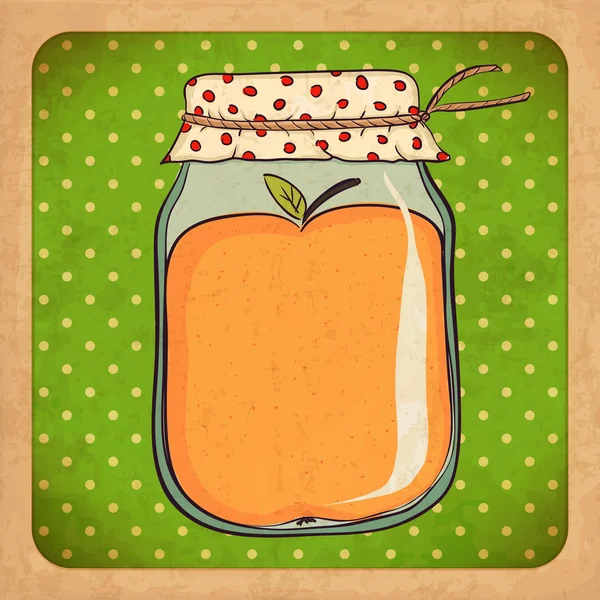 Apple jam pot. Vintage karton. vector eps10 — Stockvector