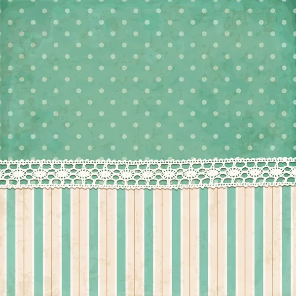 Vintage background. Polka dot and strips wallpaper — Stock Vector