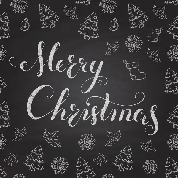 クリスマスの文字と黒板. — ストックベクタ