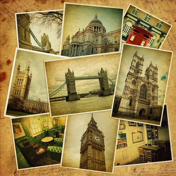 Vintage kolaj. Londra seyahat.