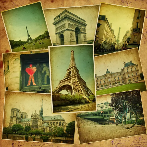 Vintage-Collage. Paris-Reise. — Stockfoto