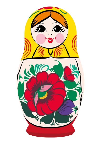 Matryoshka gülümseyen — Stok Vektör