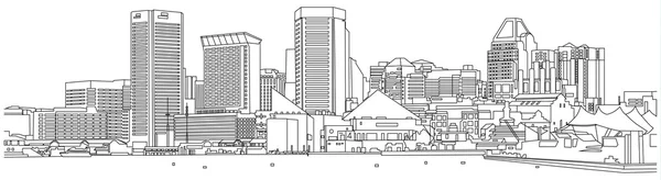 Baltimore-skyline-bosquejo — Archivo Imágenes Vectoriales