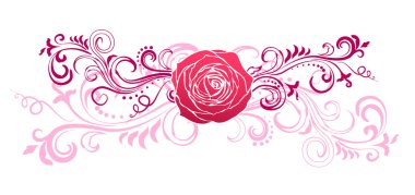 Gül desenli çiçek süsleme