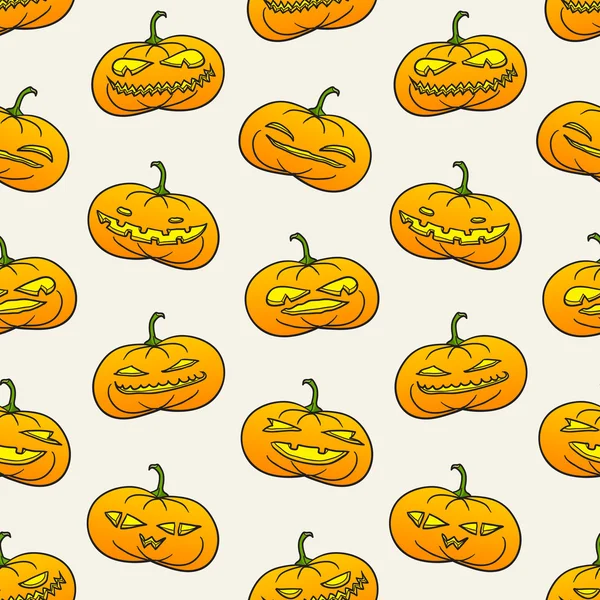 Halloween pompoenen patroon — Stockvector