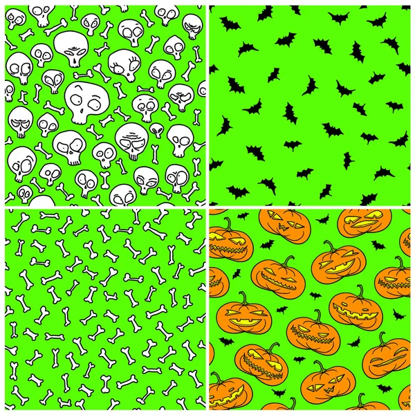 Halloween seamless patterns — Stock Vector