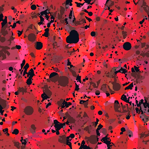 Φωτεινό Κόκκινο Χρώμα Splatter Αδιάλειπτη Μοτίβο Αφηρημένο Πολύχρωμο Διάνυσμα Φόντο — Διανυσματικό Αρχείο