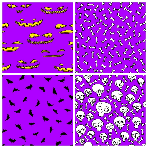 Halloween seamless patterns — Stock Vector