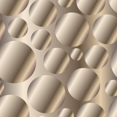 Soluk bronz köşegen eğimli daireler pürüzsüz desen. Soyut modern vektör arkaplanı. Parlak metal uçsuz bucaksız duvar kağıdı.