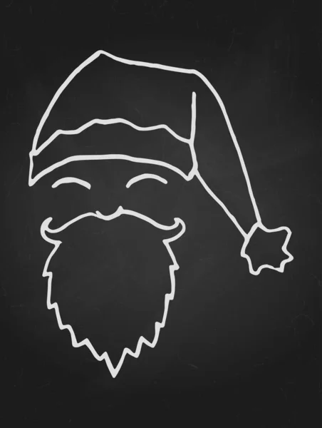 Santa Twarz Ręcznie Rysowane Elementy Christmas Doodle Design Zimowe Wakacje — Wektor stockowy