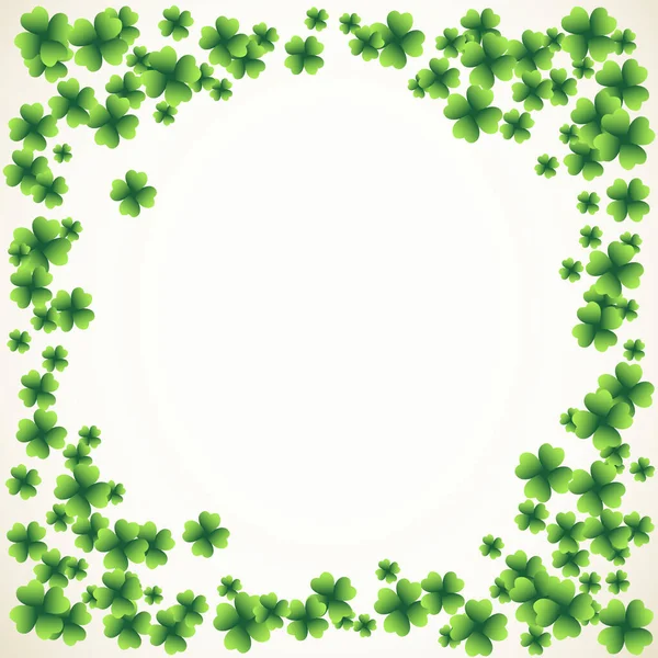 Φωτεινό Διανυσματικό Πλαίσιο Ημέρας Του Αγίου Πατρικίου Μικρά Πράσινα Τετράφυλλα — Διανυσματικό Αρχείο