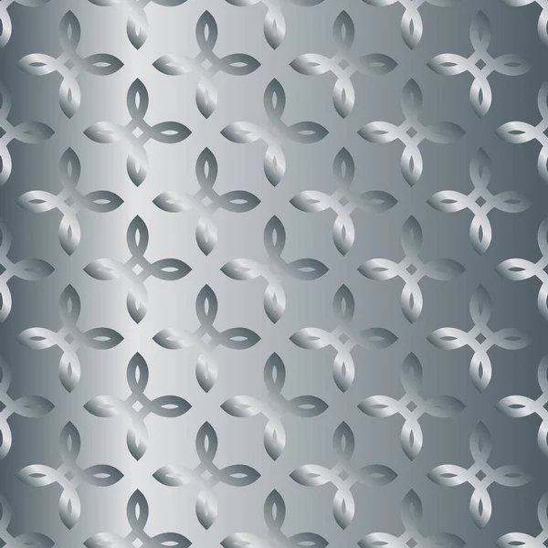 Zilverkleurig Gradiënt Bloemmotief Abstract Moderne Vector Melaat Achtergrond Glanzend Metalen — Stockvector