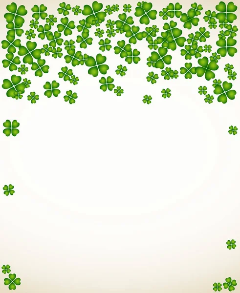 Saint Patrick Day Vektorrahmen Mit Kleinen Grünen Kleeblättern Irish Festival — Stockvektor