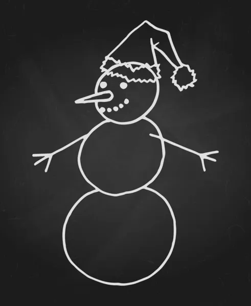 Sorrindo Boneco Neve Desenhado Mão Natal Doodle Desenho Elemento Ilustração —  Vetores de Stock