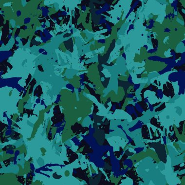 Koyu mavi ve yeşil renksiz desen, soyut çok renkli vektör arkaplan. Tekstil, kumaş, ambalaj kağıdı için renkli tasarım duvar kağıdı.