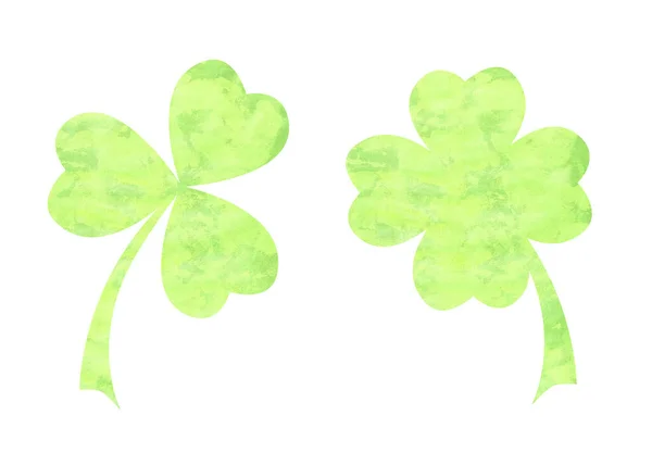 香石色的叶子象征着浅绿色 与白色隔离在一起 手绘水彩画为快乐圣帕特里克节贺卡 爱尔兰节庆设计元素 — 图库照片