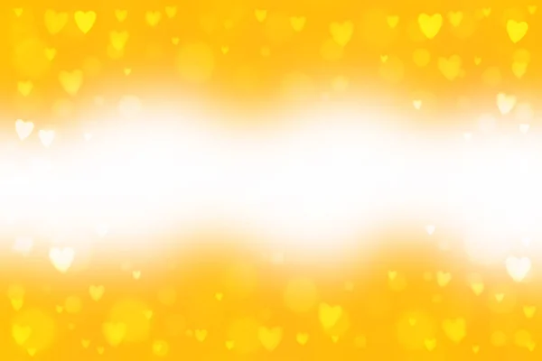 Абстрактный Гладкий Желтый Фон Маленькими Огнями Форме Сердца Над Ним — стоковый вектор