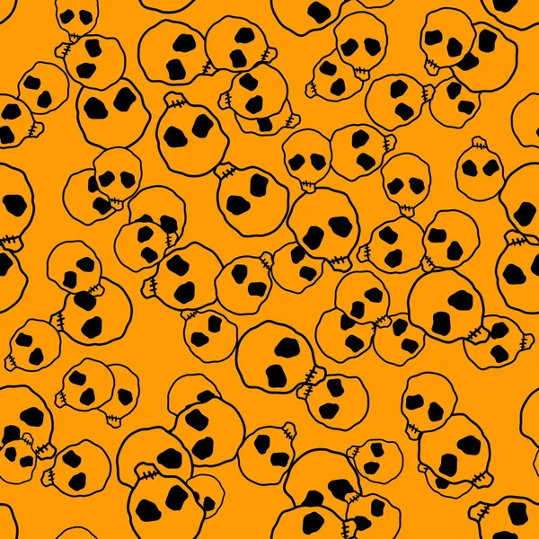 Vector Calaveras Garabato Halloween Patrón Sin Costuras Fondo Diseño Para — Vector de stock