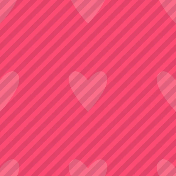Бесшовные Розовые Сердца Полосы Рисунка День Святого Валентина Плитки Фона — стоковый вектор