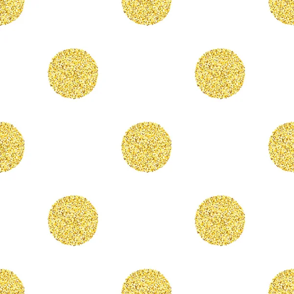 Ljust Gyllene Glitter Textur Vektor Sömlöst Mönster Guld Cirklar Över — Stock vektor