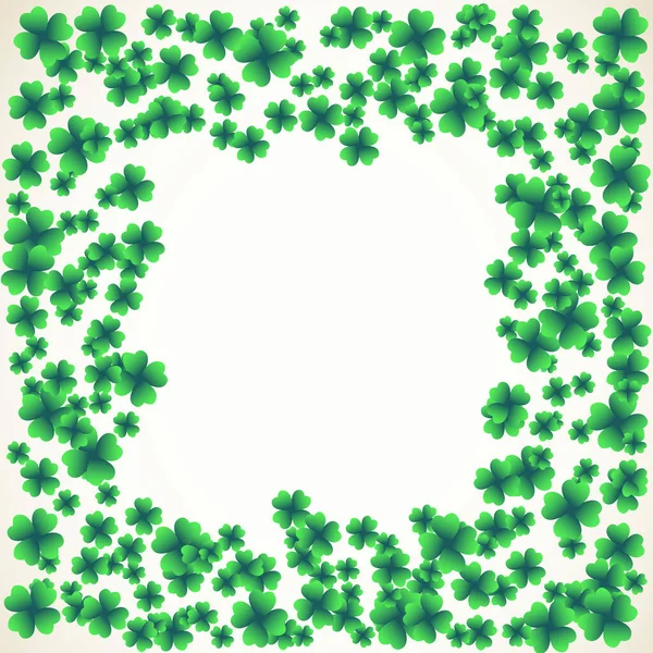 패트릭 Saint Patricks Day 클로버 네모꼴 프레임이다 아일랜드 축하식은 디자인 — 스톡 벡터