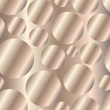 Soluk bronz köşegen eğimli daireler pürüzsüz desen. Soyut modern vektör arkaplanı. Parlak metal uçsuz bucaksız duvar kağıdı.