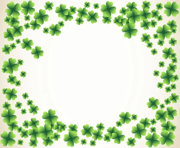 Saint Patrick Day Licht Vectorframe Met Kleine Groene Klaverblaadjes Met — Stockvector