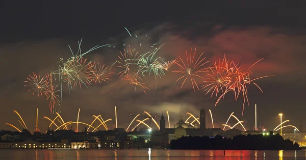 Firework celebration Redentore (Venecia, Italia)) — Foto de Stock