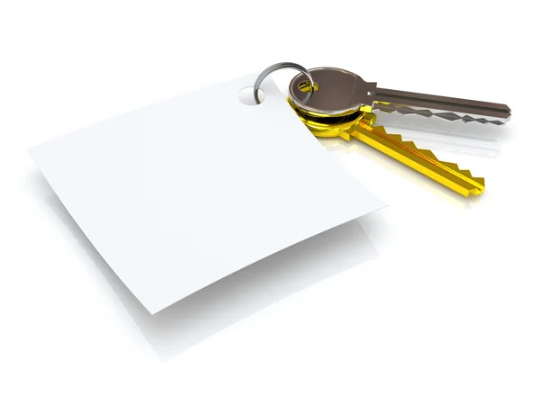 Klucz i papieru — Zdjęcie stockowe