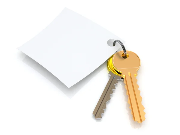 Key and paper — Stock Photo, Image