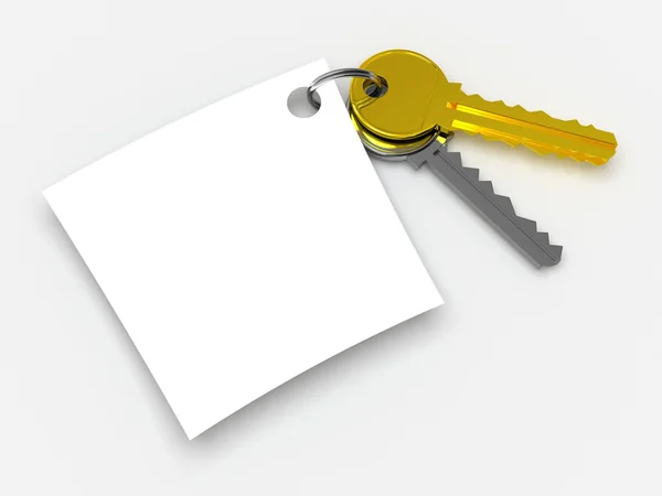 Key and paper — Stock Photo, Image
