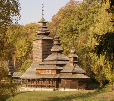 transcarpathia ahşap Kilisesi. Müze pyrohiv. Kiev.