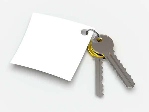 Anahtar ve kağıt — Stok fotoğraf