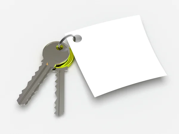 Key and paper — Stock Photo, Image