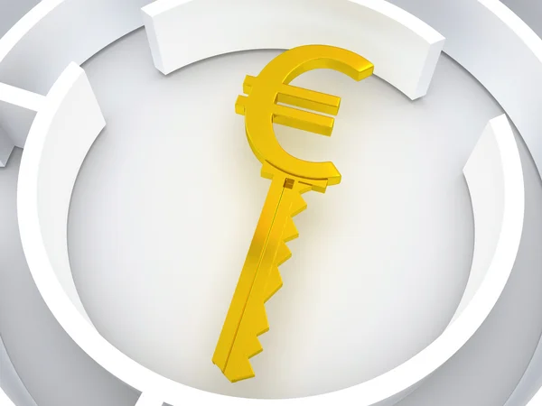 Schlüssel und Euro — Stockfoto