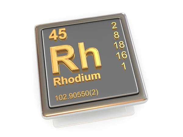 Rhodium. Elemento químico . — Fotografia de Stock