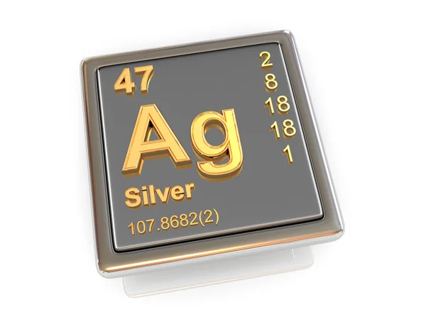 Zilver. scheikundig element. — Stockfoto