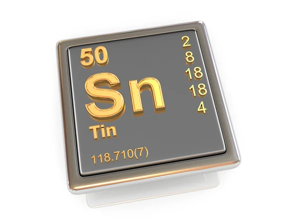 Tin. scheikundig element. — Stockfoto