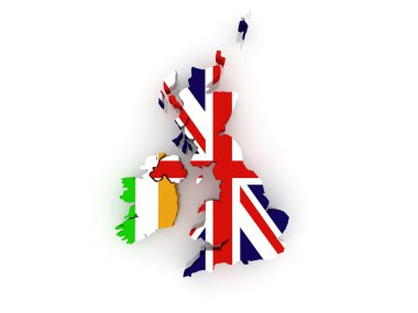 Büyük Britanya ve İrlanda Haritası.