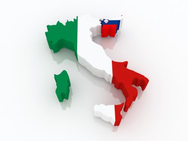 İtalya ve Slovenya haritası.