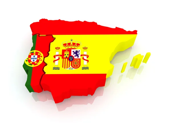 Karta över Spanien och portugal. — Stockfoto