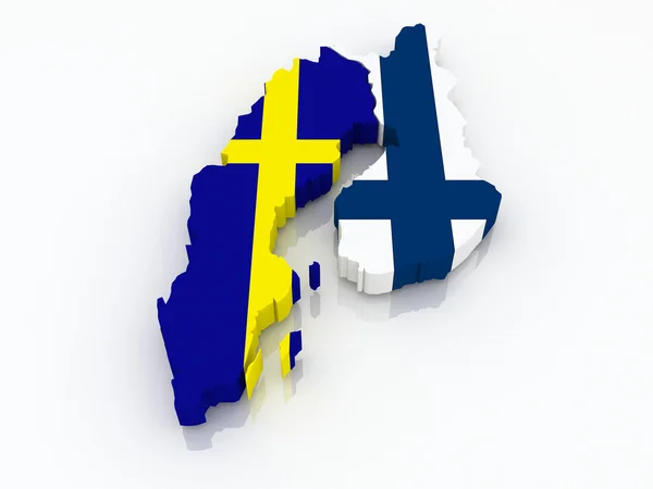 Map of Sweden and Finland. — Stock Photo, Image