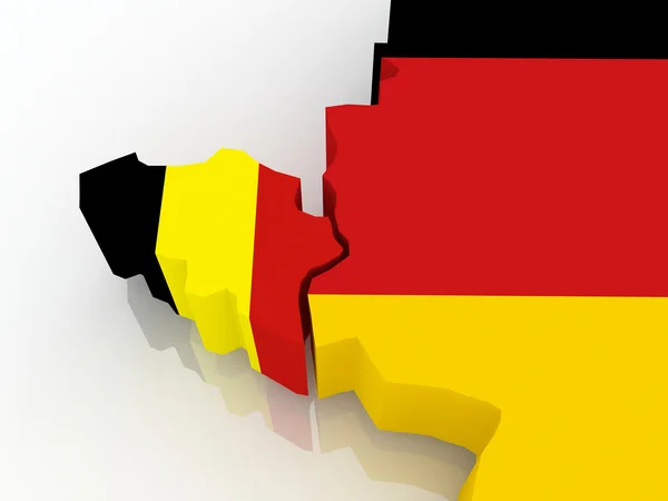 Kaart van België en Duitsland — Stockfoto
