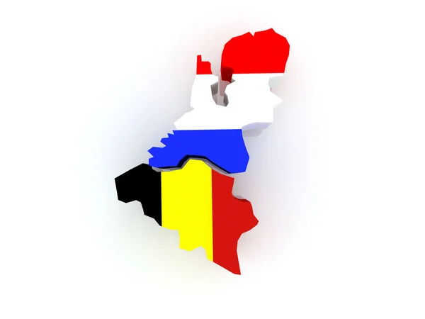 Kaart van België en Nederland. — Stockfoto