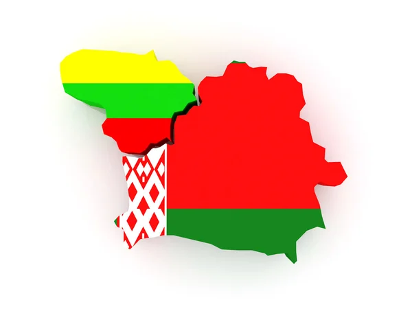 Karta över Litauen och Vitryssland. — Stockfoto