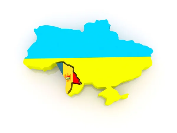 Mappa di Ucraina e Moldavia . — Foto Stock